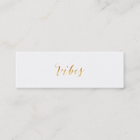 Vibes Quote Gold Faux Foil Vibe Quotes Metallic Mini Visitekaartje (Voorkant)