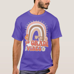 Vibes Retro 70s regenboog terug naar school S T-shirt