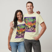 "Vibes" Retro Fiets Sunset City T-shirt (Unisex)