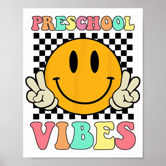 Vibes Retro Leraar Student Kind Laatste Dag van de Poster (Voorkant)