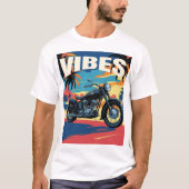 "Vibes" Retro Motorcycle Cityscape T-shirt (Voorkant)