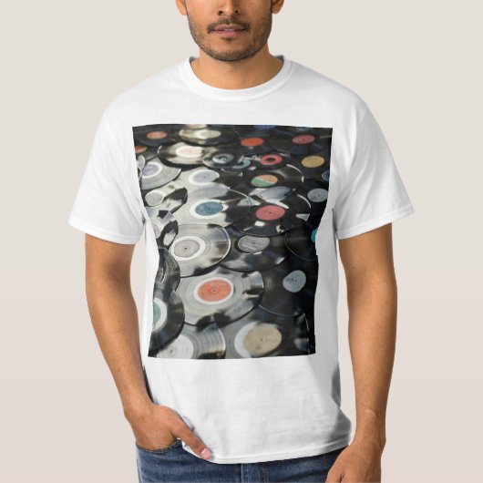 Vibes: Retro Vinyl Record Collectie Mannen T-shirt (Voorkant)