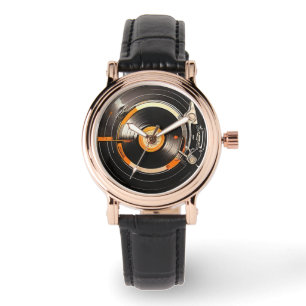  Vibes: Retro Vinyl Record Horloge