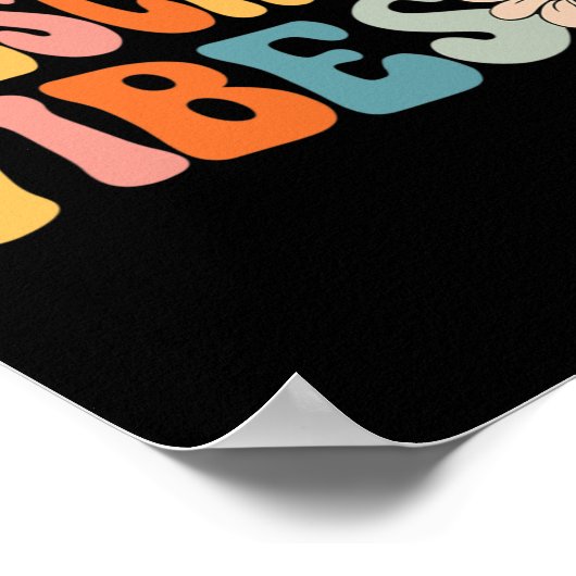 Vibes Schattige Retro terug naar school Poster (Hoek)