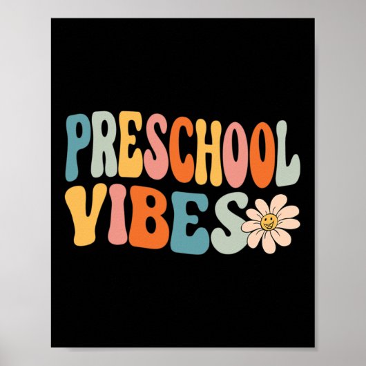 Vibes Schattige Retro terug naar school Poster (Voorkant)