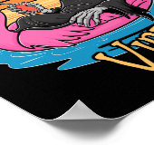 Vibes Skeleton Flamingo Spooky Halloween Zomer Poster (Hoek)