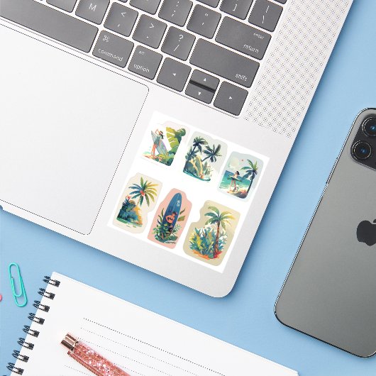 Vibes Sticker (Laptop met iPhone)