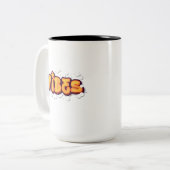 Vibes  tweekleurige koffiemok (Voorkant links)