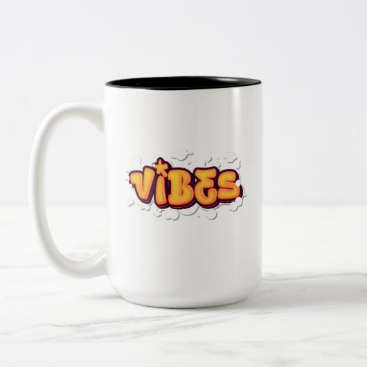Vibes  tweekleurige koffiemok (Links)