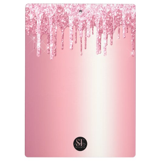 VIBES VALENTIJN PINK GLITTER DRIP CUSTOM KLEMBORD (Achterkant)