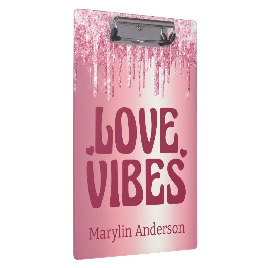 VIBES VALENTIJN PINK GLITTER DRIP CUSTOM KLEMBORD (Rechts)