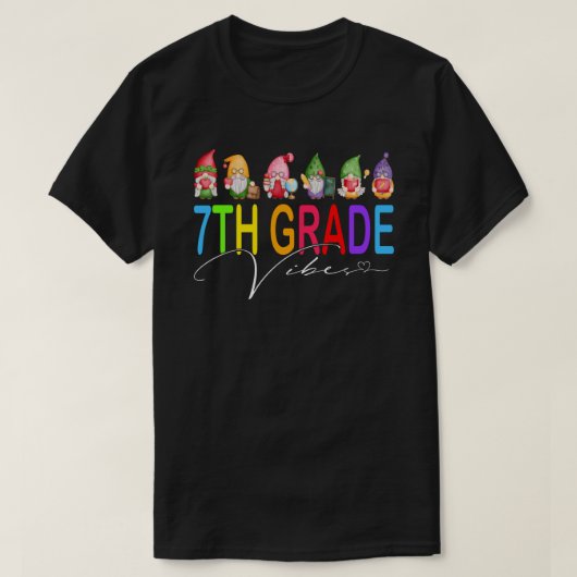 Vibes van de 7e klas terug naar schoolgnomen t-shirt (Design voorkant)