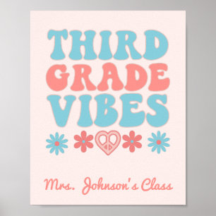 Vibes van de derde klasse - Retro klassroom Poster