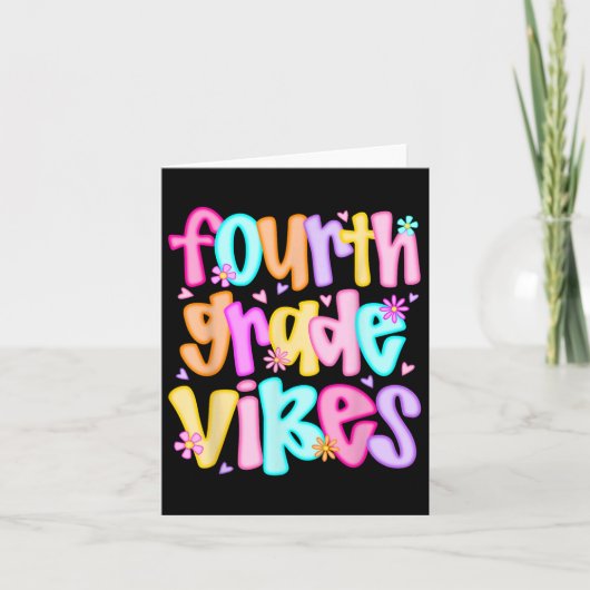 Vibes van de vierde klas terug naar school Happy F Kaart (Voorkant)