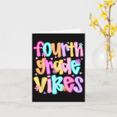 Vibes van de vierde klas terug naar school Happy F Kaart (Gele Bloem)