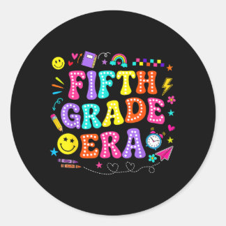Vibes van de vijfde klas Groovy retro terug naar s Ronde Sticker