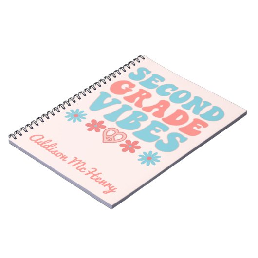 Vibes van tweede rang - Retro terug naar school No Notitieboek (Linkerzijde)