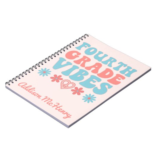 Vibes van vierde rang - Retro terug naar school No Notitieboek (Linkerzijde)