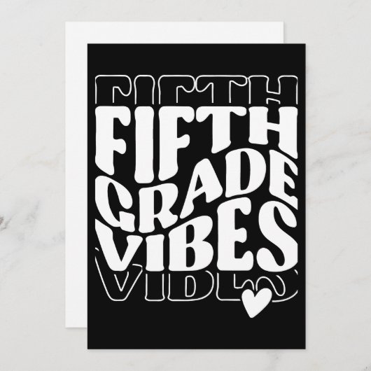 Vibes van vijfde klas terug naar school feestdagenkaart (Voorkant / Achterkant)