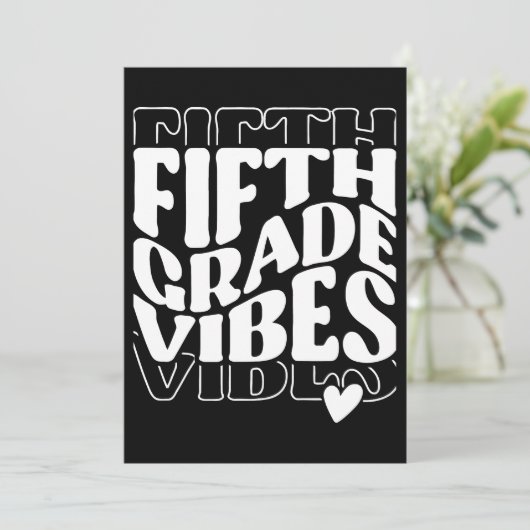 Vibes van vijfde klas terug naar school feestdagenkaart (Staand voorkant)
