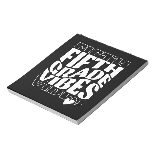 Vibes van vijfde klas terug naar school notitieblok (Linkerzijde)