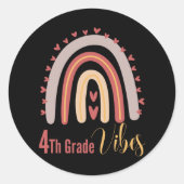 Vibes vierde graad ronde sticker (Voorkant)