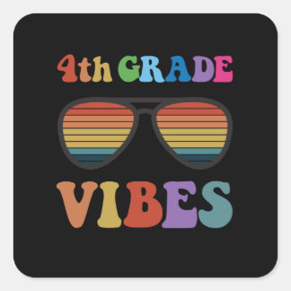 Vibes vierde graad vierkante sticker