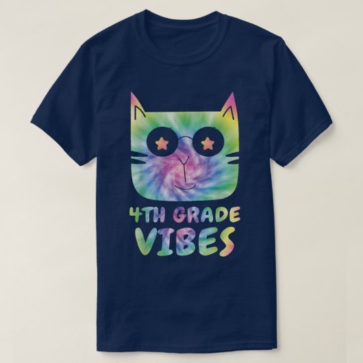 Vibes, vierde klas, gekleurd Kat T-shirt (Design voorkant)