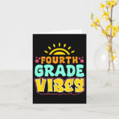 Vibes Vierde Klas Leraar Student Groep 6 Rug Kaart (Gele Bloem)