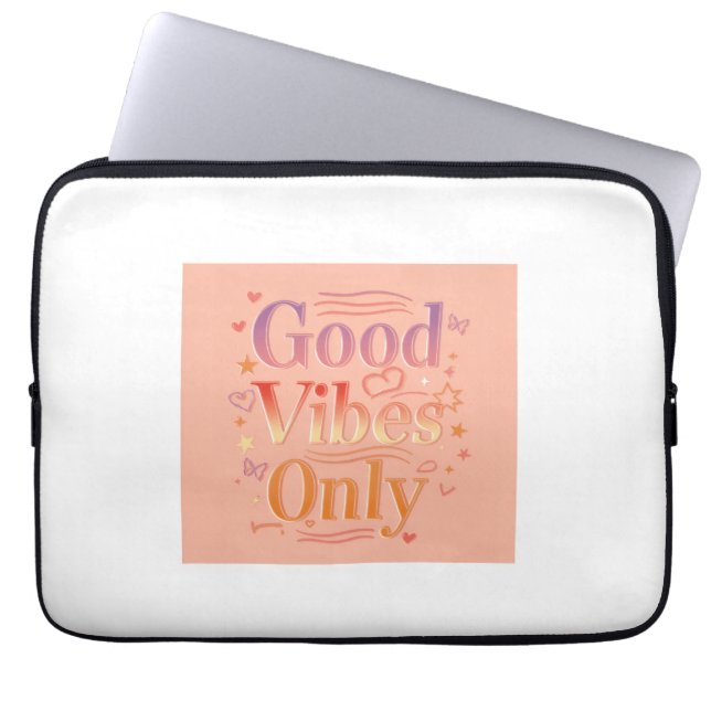 Vibes voor een goede dag laptop sleeve (Voorkant)