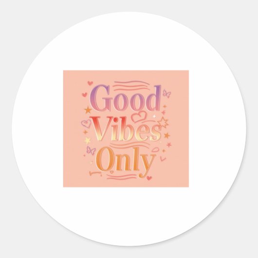 Vibes voor een goede dag ronde sticker (Voorkant)