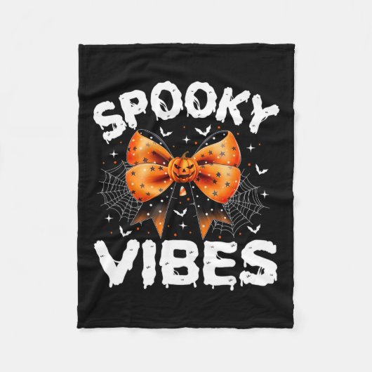 Vibes Vrouwen Meisjes Kinder Schattigee Halloween Fleece Deken (Voorkant)