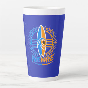 Vibewave Neon Surfplank Design – Retro Wave Glow A Latte Mok
