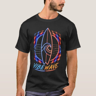 Vibewave Neon Surfplank Design – Retro Wave Glow A T-shirt