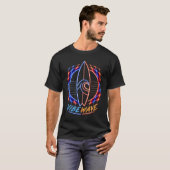 Vibewave Neon Surfplank Design – Retro Wave Glow A T-shirt (Voorkant volledig)