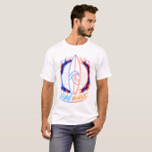 Vibewave Neon Surfplank Design – Retro Wave Glow A T-shirt (Voorkant volledig)