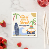 Vibin' & Drie Surven Blauw 3e verjaardagsfeest Servet (Insitu)