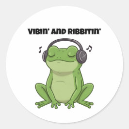 Vibin’ en Ribbitin" Ronde Sticker