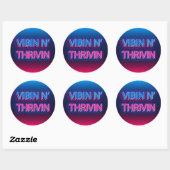 Vibin N' Thrivin Neon Sign Ronde Sticker (Vel)