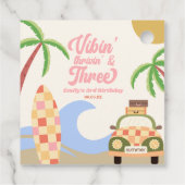 Vibin' & Three Surven Board Roze 3e verjaardag Bedankjes Labels (Achterkant)