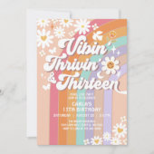 Vibin' Thrivin' en Dertien Hippie 70's verjaardag Kaart (Voorkant)