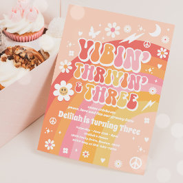 Vibin' Thrivin' en Drie Groovy 3de verjaardag Kaart