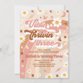 Vibin' Thrivin' en Drie Groovy 3de verjaardag Kaart (Voorkant)