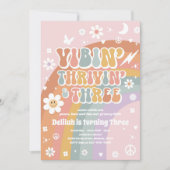 Vibin' Thrivin' en Drie Groovy 3de verjaardag Kaart (Voorkant)