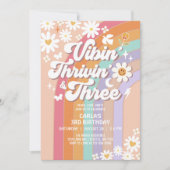 Vibin' Thrivin' en drie hippie-retro-verjaardagen Kaart (Voorkant)