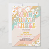 Vibin' Thrivin' en drie hippie-retro-verjaardagen Kaart (Voorkant)