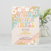 Vibin' Thrivin' en drie hippie-retro-verjaardagen Kaart (Staand voorkant)