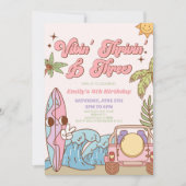 Vibin Thrivin & Three Retro 3e verjaardagsfeestje Kaart (Voorkant)