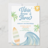 Vibin Thrivin & Three Surf Blue 3de Verjaardagsfee Kaart (Voorkant)