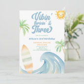 Vibin Thrivin & Three Surf Blue 3de Verjaardagsfee Kaart (Staand voorkant)